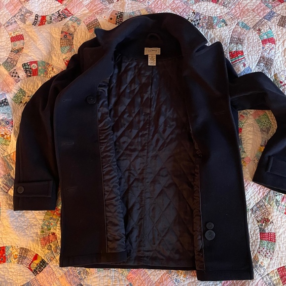Vintage LL Bean Wool Sailor Coat Midnight Black 14 - Picture 5 of 6